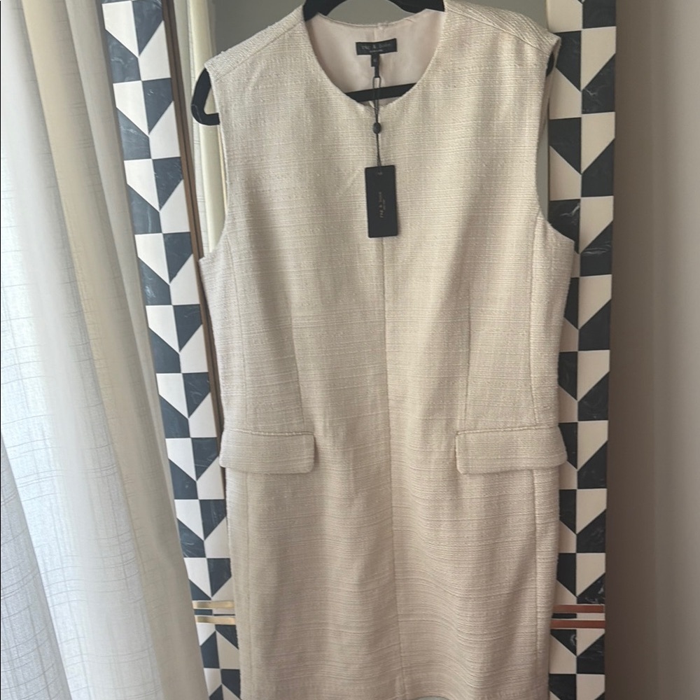 Sleeveless Cream Shift Dress